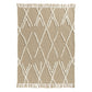 50" X 60" Tan And Ivory Geometric Cotton Woven Throw Blanket