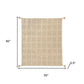 50" X 60" Tan And Beige Patchwork Cotton Woven Throw Blanket