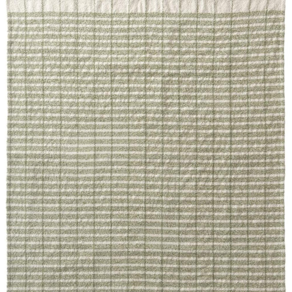 50" X 60" Green And Ivory Striped Throw Blanket