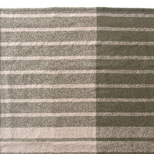 50" X 60" Gray And Green Striped Polyester Woven Throw Blanket