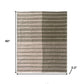 50" X 60" Gray And Green Striped Polyester Woven Throw Blanket