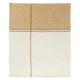50" X 60" Ivory And Orange Striped Polyester Woven Throw Blanket