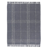 50" X 60" Blue And Ivory Plaid Cotton Blend Woven Throw Blanket
