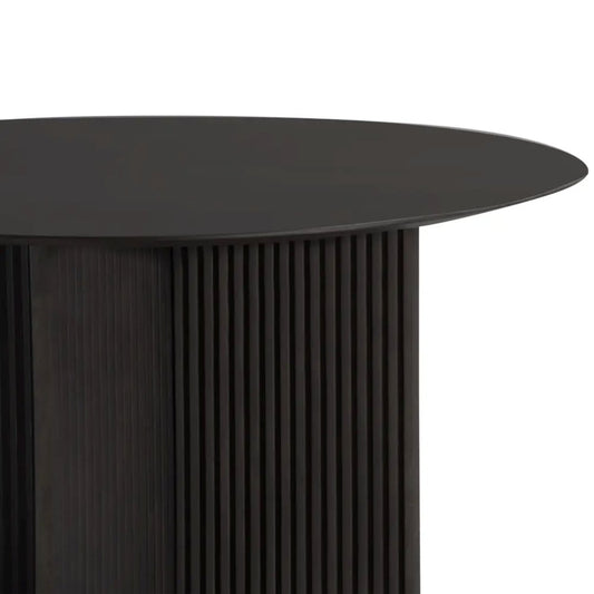 52" Dark Brown Solid Wood Cross Leg Base Round Top Dining Table