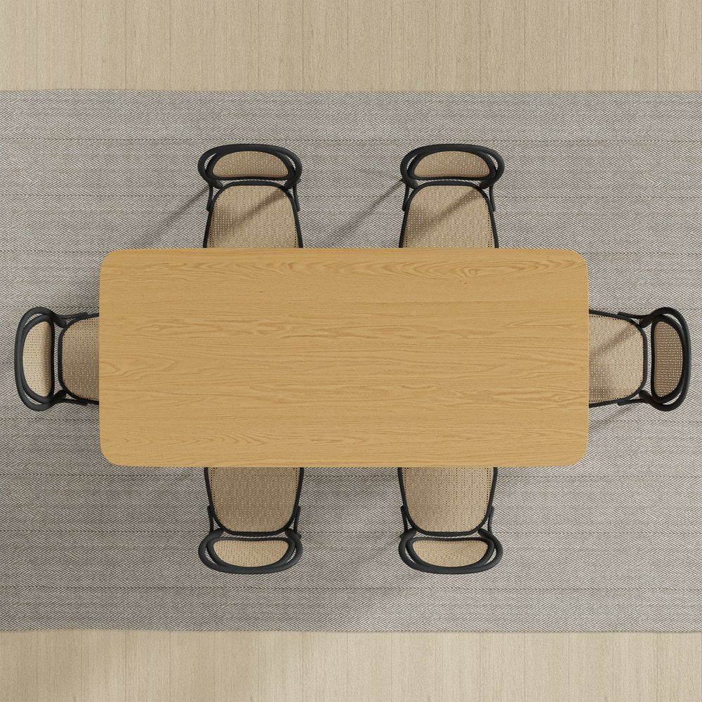 66" Natural Solid Wood Double Pedestal Base Dining Table