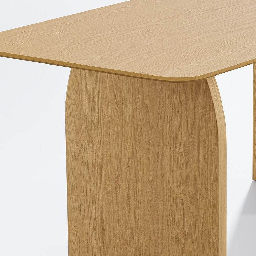 66" Natural Solid Wood Double Pedestal Base Dining Table