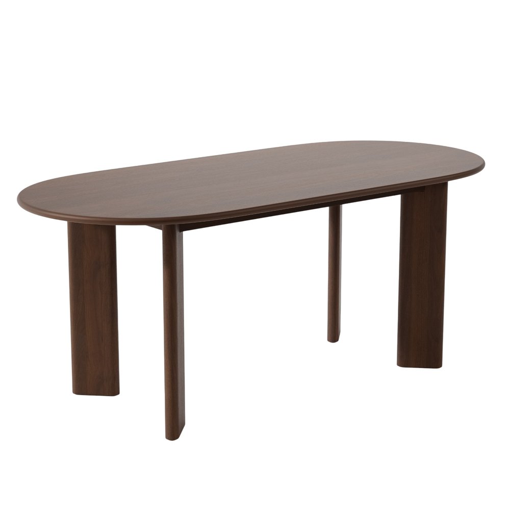 66" Brown Solid Wood Oval Dining Table