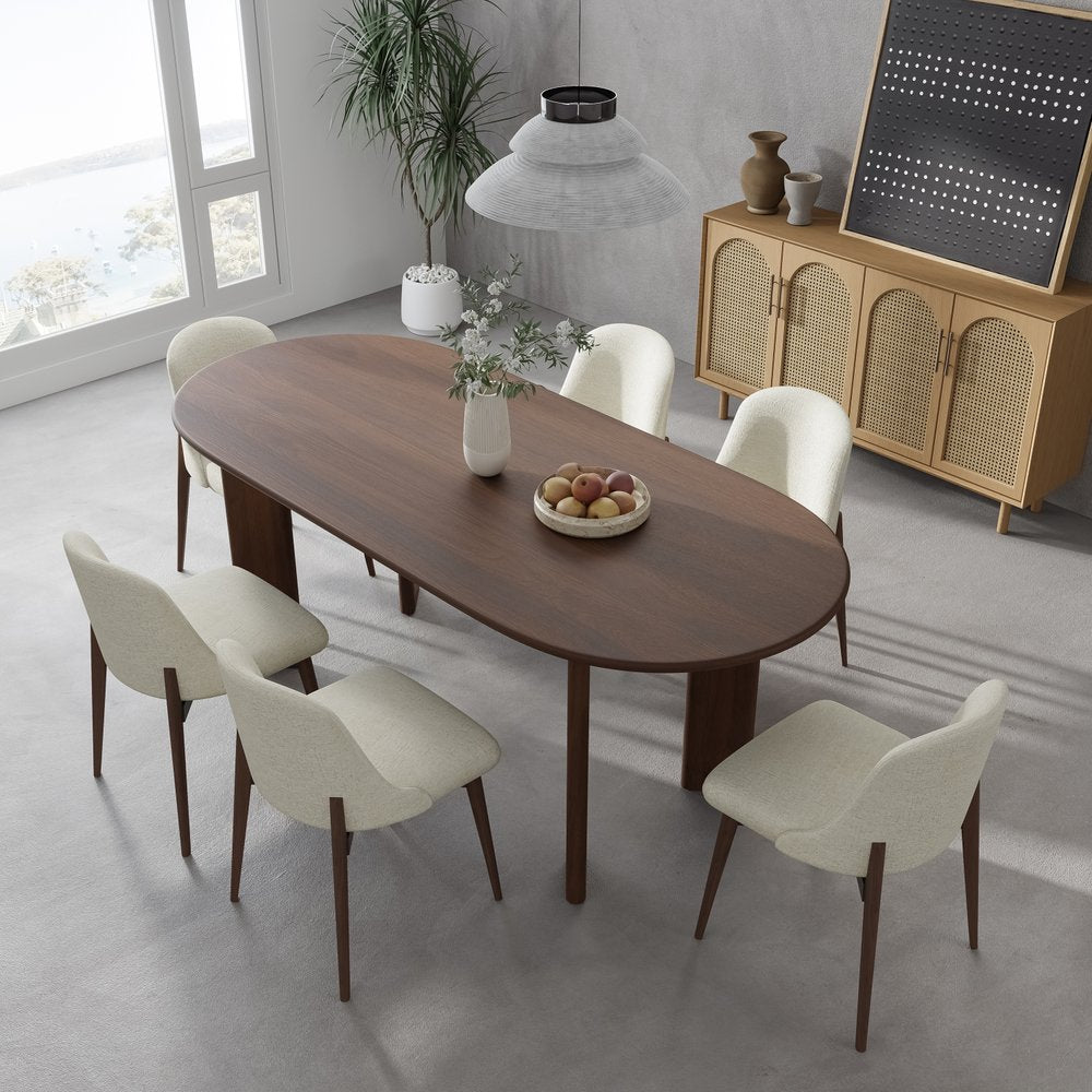 66" Brown Solid Wood Oval Dining Table