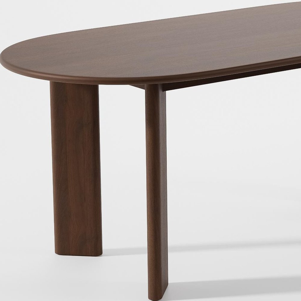 66" Brown Solid Wood Oval Dining Table