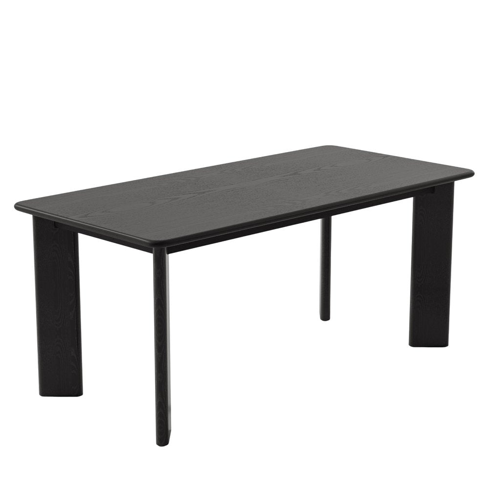 66" Black Solid Wood Dining Table