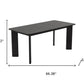 66" Black Solid Wood Dining Table