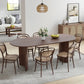 66" Brown Solid Wood Double Pedestal Base Oval Dining Table