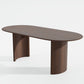 66" Brown Solid Wood Double Pedestal Base Oval Dining Table