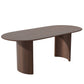 66" Brown Solid Wood Double Pedestal Base Oval Dining Table