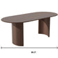 66" Brown Solid Wood Double Pedestal Base Oval Dining Table