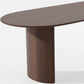 66" Brown Solid Wood Double Pedestal Base Oval Dining Table