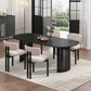 66" Black Solid Wood Double Pedestal Base Oval Dining Table