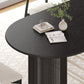 66" Black Solid Wood Double Pedestal Base Oval Dining Table