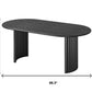 66" Black Solid Wood Double Pedestal Base Oval Dining Table