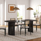 66" Black Solid Wood Double Pedestal Base Oval Dining Table
