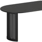 66" Black Solid Wood Double Pedestal Base Oval Dining Table