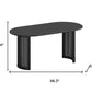 66" Black Solid Wood Double Pedestal Base Oval Dining Table