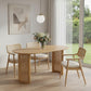 66" Natural Solid Wood Double Pedestal Base Oval Dining Table