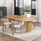 66" Natural Solid Wood Double Pedestal Base Oval Dining Table