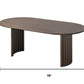 78" Brown Solid Wood Double Pedestal Base Oval Dining Table