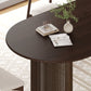 66" Brown Solid Wood Double Pedestal Base Oval Dining Table