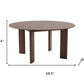 59" Brown Solid Wood Round Top Dining Table