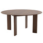 59" Brown Solid Wood Round Top Dining Table