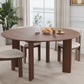 59" Brown Solid Wood Round Top Dining Table