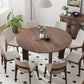 59" Brown Solid Wood Round Top Dining Table