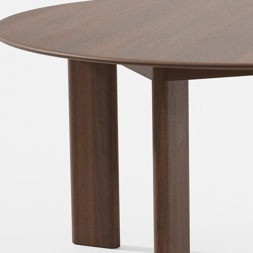 59" Brown Solid Wood Round Top Dining Table