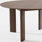 59" Brown Solid Wood Round Top Dining Table