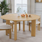 59" Natural Solid Wood Round Top Dining Table