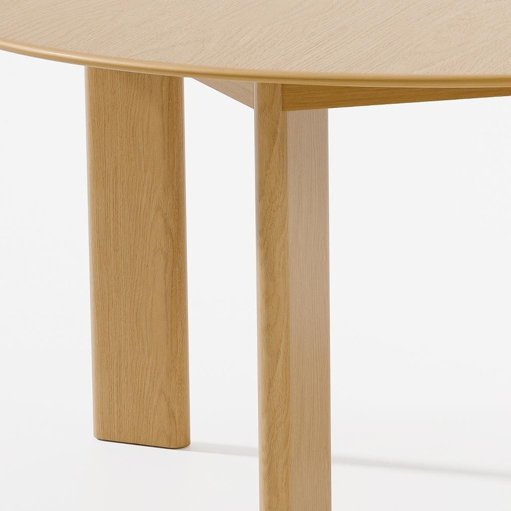 59" Natural Solid Wood Round Top Dining Table