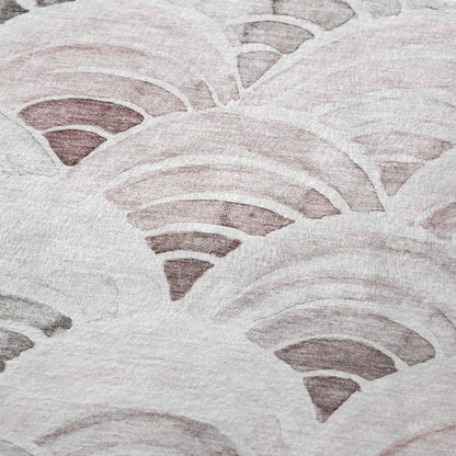 50" X 70" Red And Ivory Coastal Seashell Polyester Woven Plush Throw Blanket