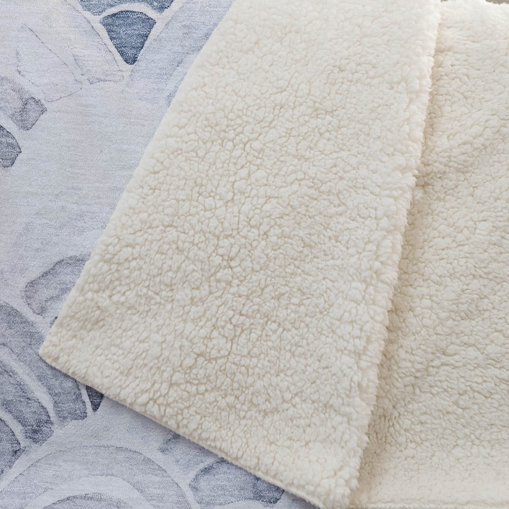50" X 70" Blue And Ivory Microfiber Coastal Seashell Plush Throw Blanket
