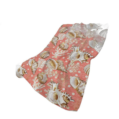 50" X 70" Peach Ivory And Brown Animal Print Polyester Woven Plush Throw Blanket