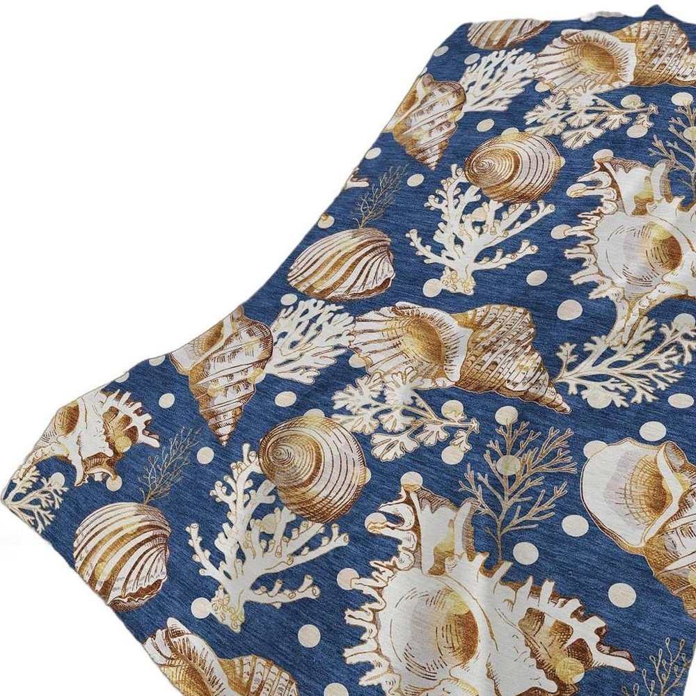 50" X 70" Blue Brown And Ivory Animal Print Polyester Woven Plush Throw Blanket