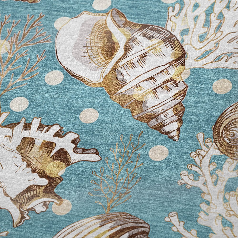 50" X 70" Aqua Brown And Ivory Animal Print Polyester Woven Plush Throw Blanket