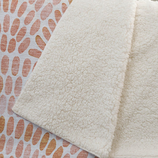 50" X 70" Peach And Ivory Abstract Microfiber Plush Throw Blanket