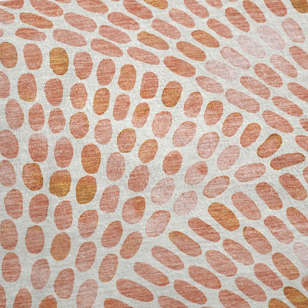 50" X 70" Peach And Ivory Microfiber Abstract Plush Throw Blanket