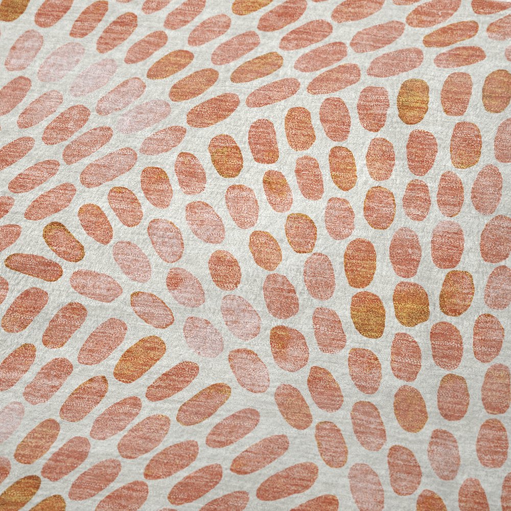 50" X 70" Peach And Ivory Abstract Polyester Woven Plush Throw Blanket