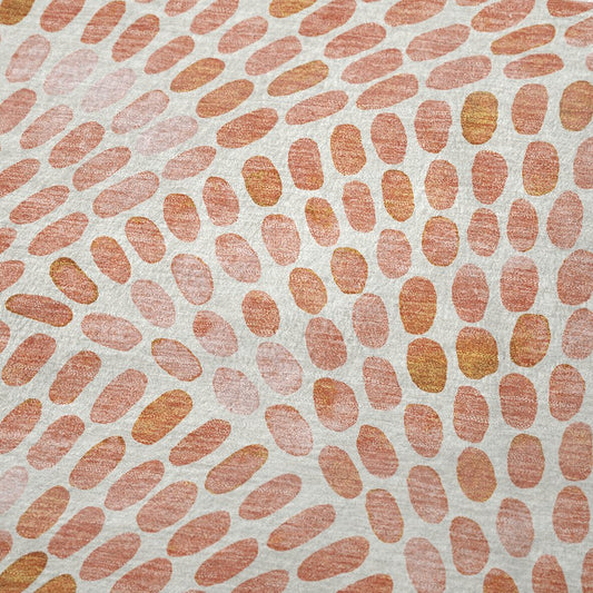 50" X 70" Peach And Ivory Abstract Polyester Woven Plush Throw Blanket