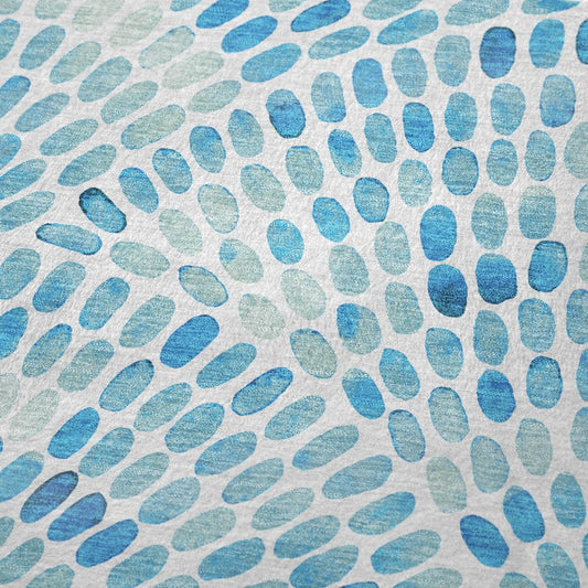 50" X 70" Aqua And Ivory Microfiber Abstract Plush Throw Blanket