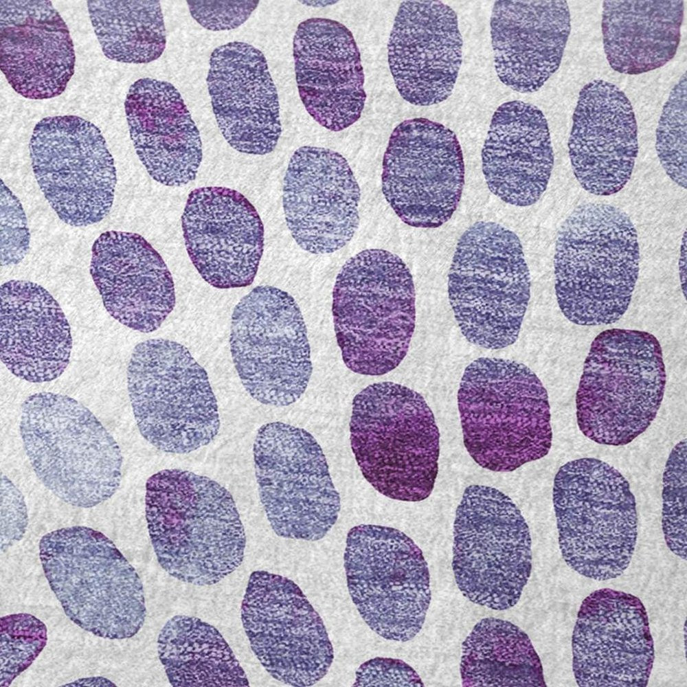 50" X 70" Purple And Ivory Abstract Polyester Woven Plush Throw Blanket