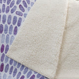 50" X 70" Purple And Ivory Abstract Polyester Woven Plush Throw Blanket